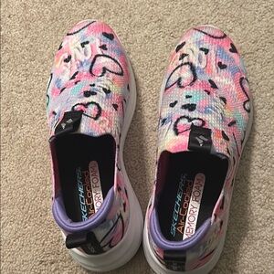Skechers Pink and Blue Musical Note Sneakers kids size 2.5 like new